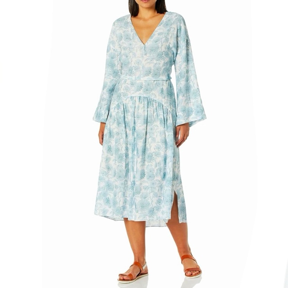 Vince Women's Dahlia Long Sleeve Double V-Neck Dress Size XL
